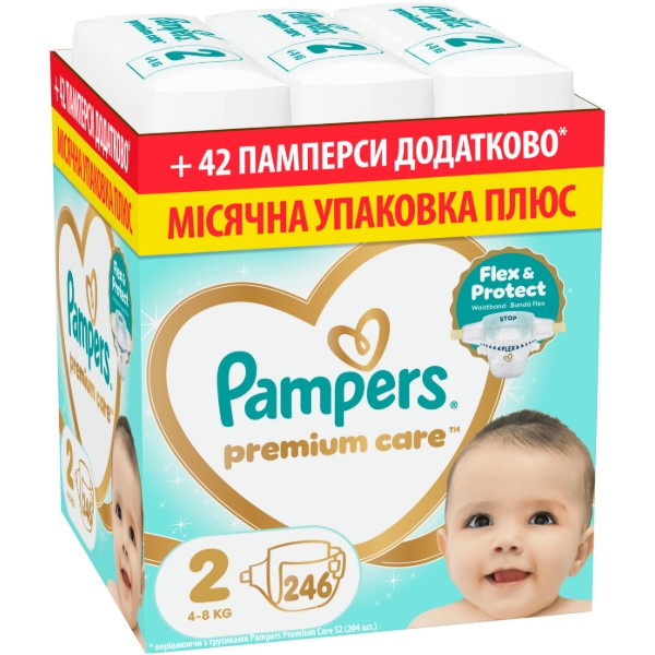 Фото - Одноразовые подгузники Pampers Premium Care Размер 2 (4-8 кг) 246 шт (80883541) Фото - Одноразовые подгузники Pampers Premium Care Размер 2 (4-8 кг) 246 шт (80883541)
